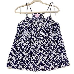 Lilly Pulitzer Navy & White Coral Dusk Top